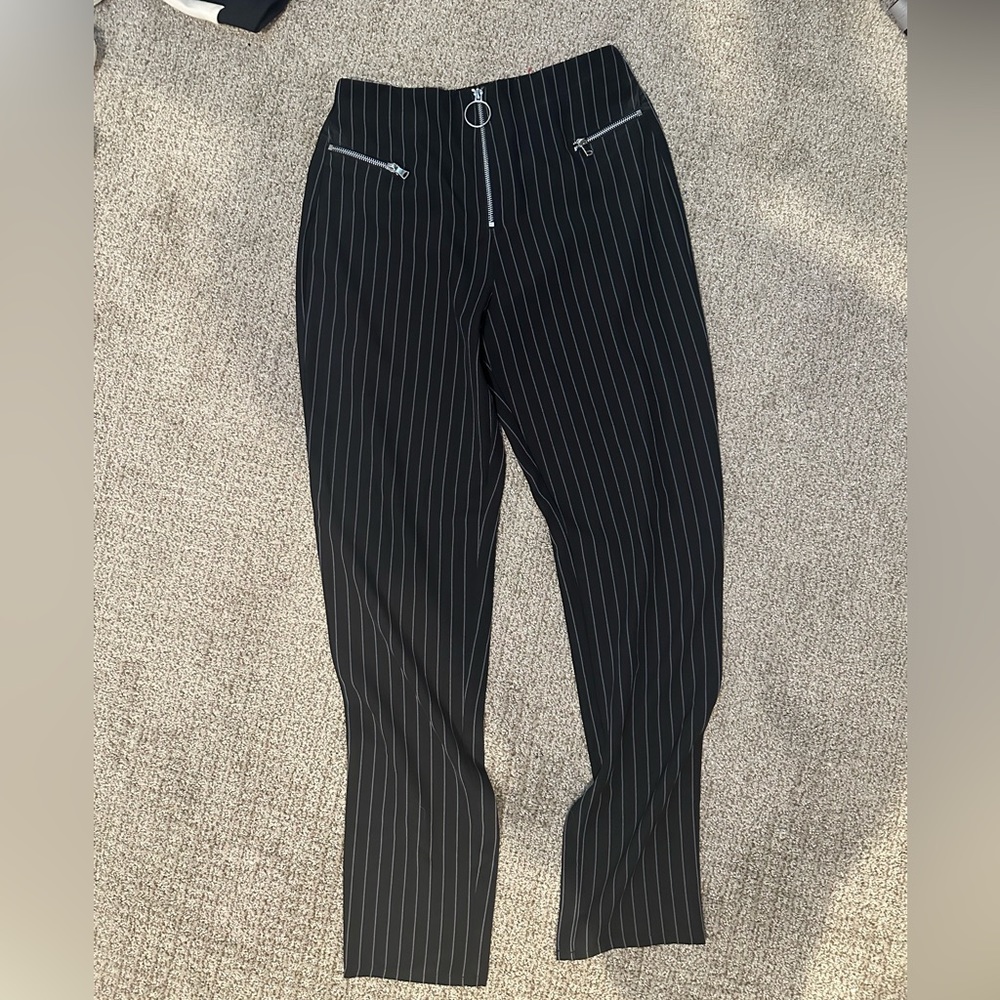 Tiger Mist Pinstripe Zipper Pants